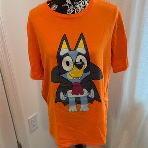 Bluey Bright Orange Tee with Fun Character